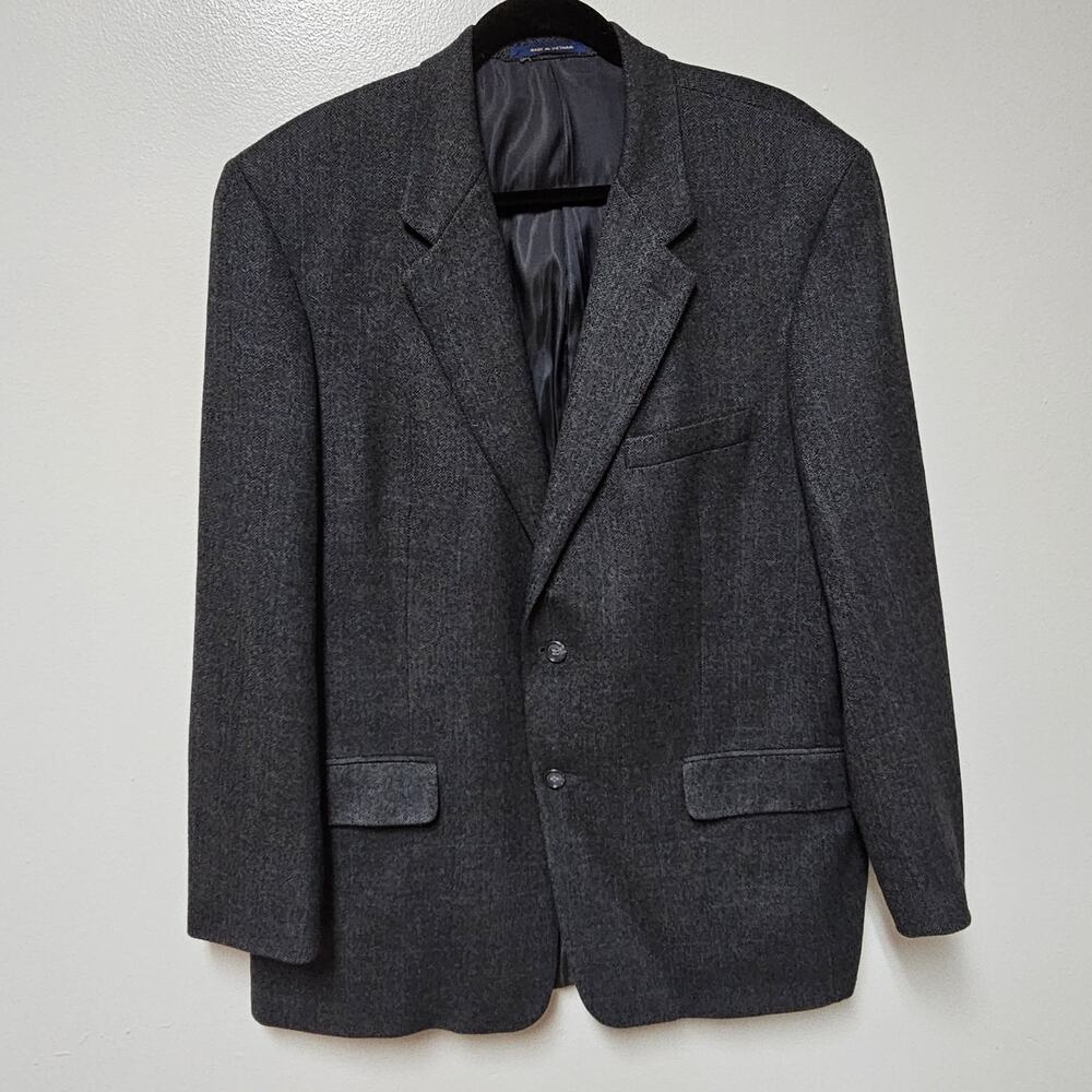 Men's Club Room Wool Cashmere Blend Herringbone Suit Jacket Size 43R